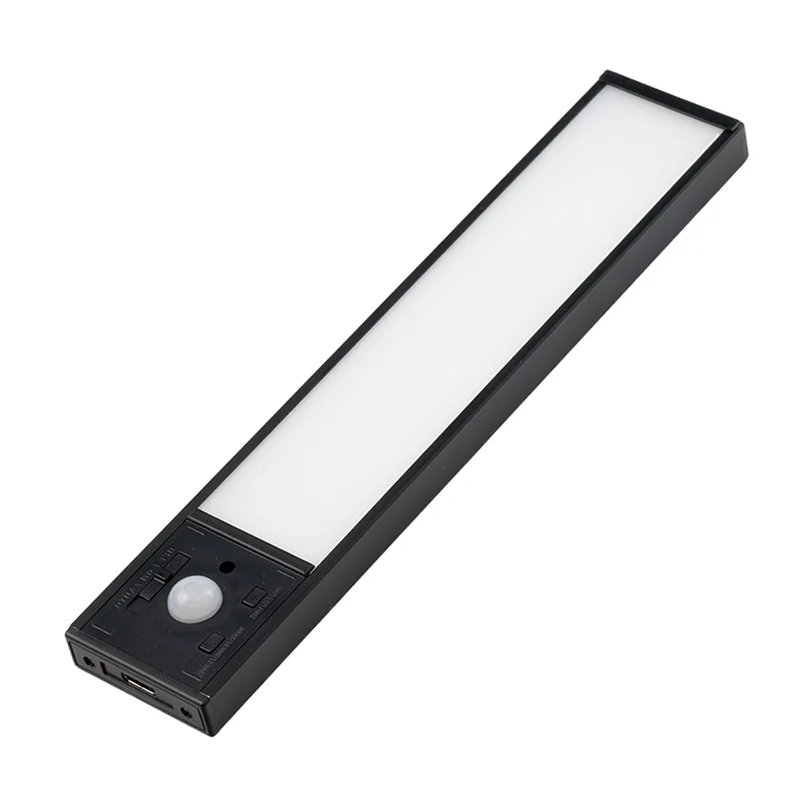 LED Schrankbeleuchtung mit Bewegungsmelder, schwarz, 20 cm, dimmbar, einstellbare Lichtfarbe, USB-aufladbar, einfache Befestigung, Unterbauleuchte