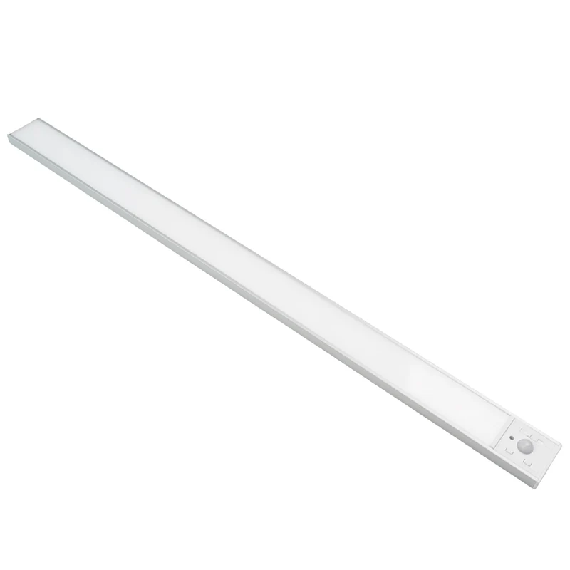 LED Schrankbeleuchtung mit Bewegungsmelder, Silberton, 60 cm, dimmbar, einstellbare Lichtfarbe, USB-aufladbar, einfache Befestigung, Unterbauleuchte