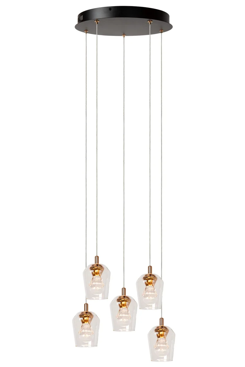 LED-Pendelleuchte Berliane 5-flammig dimmbar rund Ø 34cm
