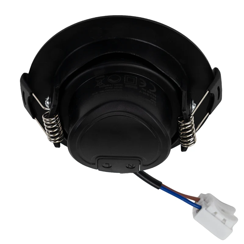 LED Downlight, schwenkbar, in Schwarz, 7 W, 600 lm, 3000 K (warmweiß), 38°, Einbaustrahler