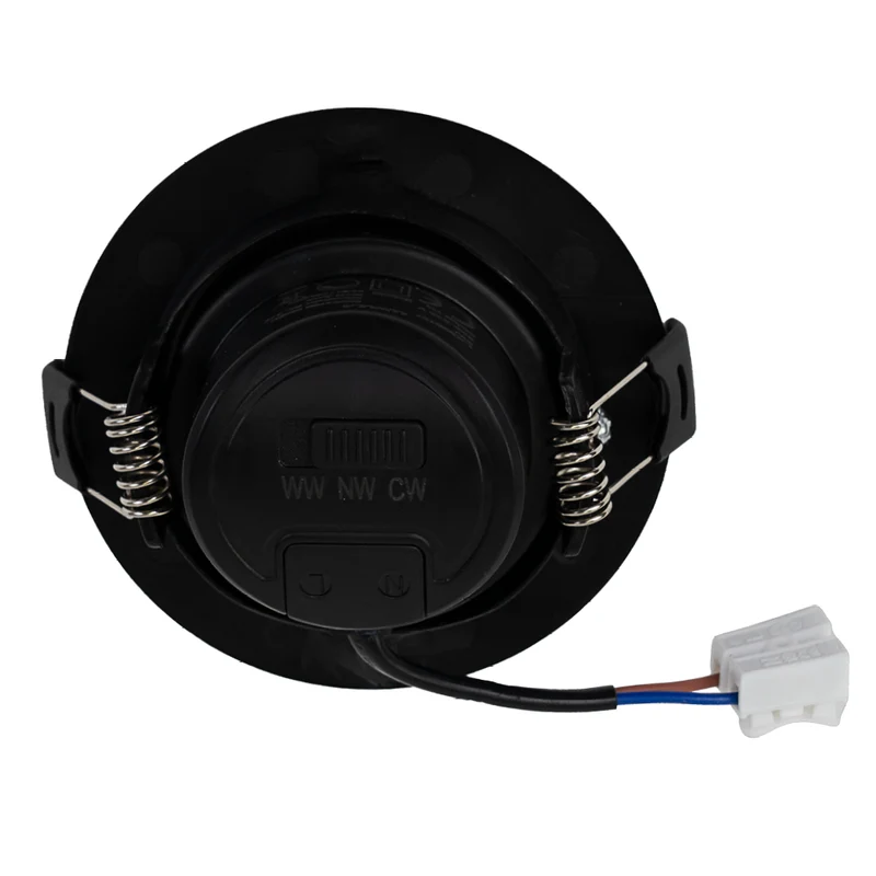 LED CCT Downlight, dimmbar, schwenkbar, in Schwarz, 7 W, 600 lm, 3000 - 6500 K (einstellbar), 38°, Einbaustrahler