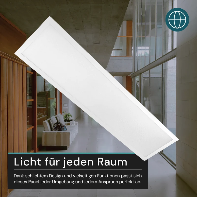 LUXULA LITEQ 80, LED-Panel mit Fernbedienung, 80×20 cm, weiß, 40 W, 4400 lm, UGR<19, Helligkeit und Lichtfarbe einstellbar