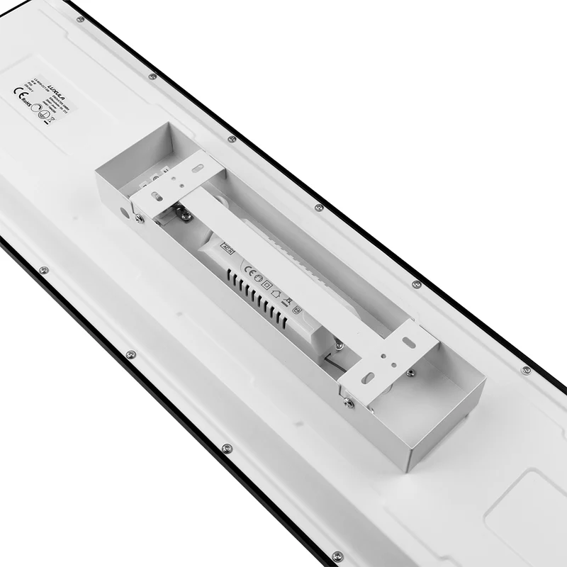 LUXULA LITEQ 80, LED-Panel mit Fernbedienung, 80×20 cm, schwarz, 40 W, 4400 lm, UGR<19, Helligkeit und Lichtfarbe einstellbar