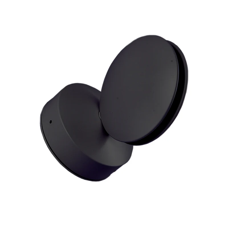 LED Wandleuchte, rund, schwarz, 7W, warmweiß