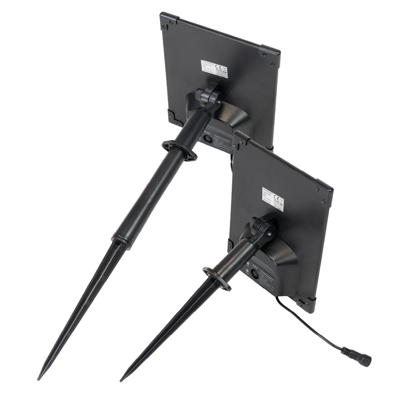 Gartenspots, IP54, 3000 K (warmweiß), 200 lm, LiFePo4 Akku, monokristallines 5 W Solarpanel, flexible Montage, mit Erdspieß