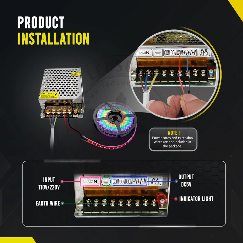 LED Trafo 5V/12V/24V Schaltnetzteil für LED-Streifen~3139