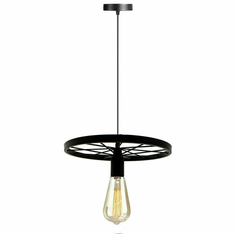 Vintage Deckenpendelleuchte Industrielles Rad Pendel Hängende Retro Lampe ~ 3246