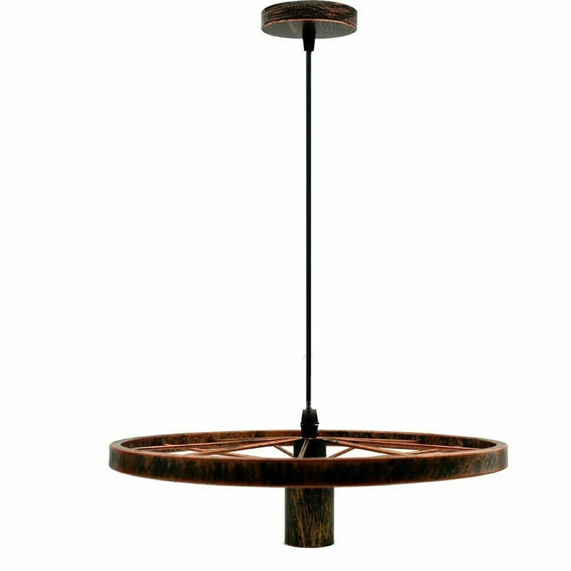 Vintage Deckenpendelleuchte Industrielles Rad Pendel Hängende Retro Lampe ~ 3246