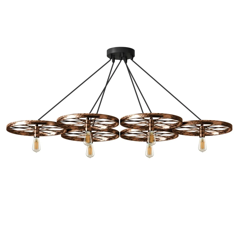 Vintage Deckenpendelleuchte Industrielles Rad Pendel Hängende Retro Lampe ~ 3246