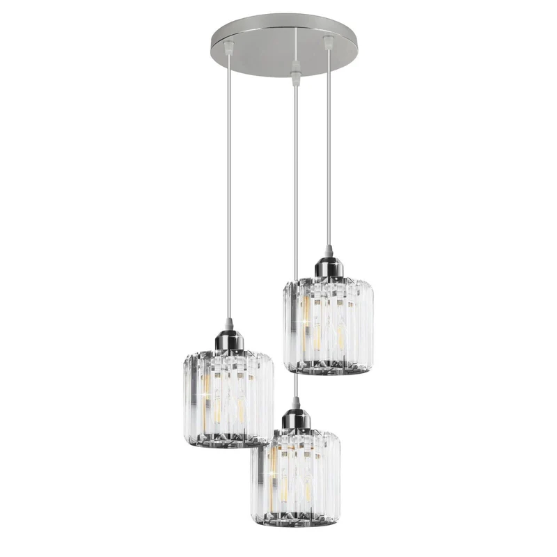 3-Wege Glas Hängelampe für Wohn & Esszimmer - Modern - Pendelleuchte ~ 3245