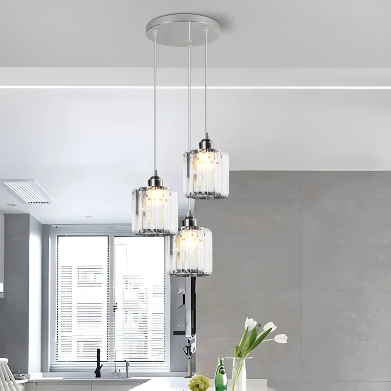 3-Wege Glas Hängelampe für Wohn & Esszimmer - Modern - Pendelleuchte ~ 3245