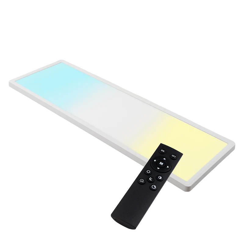 LED-Panel mit Fernbedienung, 58×20 cm, weiß, 24 W, 2200 lm, IP44 Wassergeschützt, Helligkeit und Lichtfarbe einstellbar