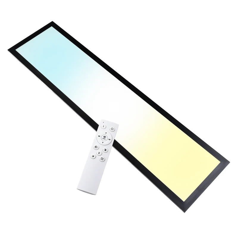 LUXULA LITEQ 100, LED-Panel mit Fernbedienung, 100×25 cm, schwarz, 40 W, 4400 lm, UGR<19, Helligkeit und Lichtfarbe einstellbar