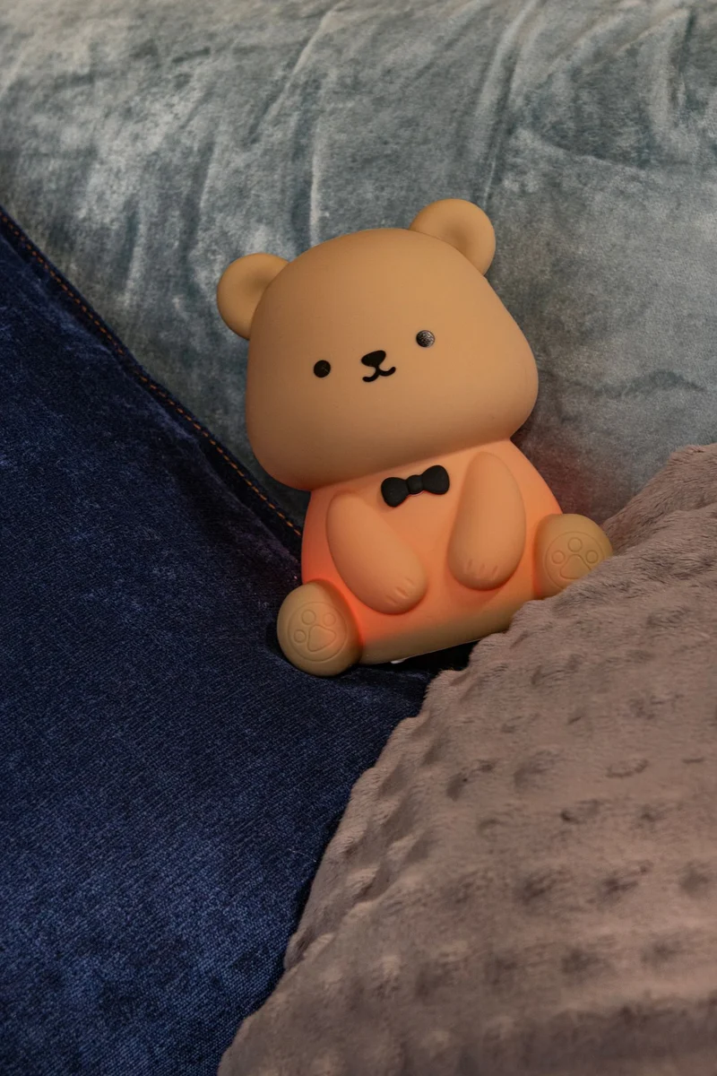 LED-Nachtlampe Pincha Bear dimmbar mit Akku und RGB-Farbwechsel