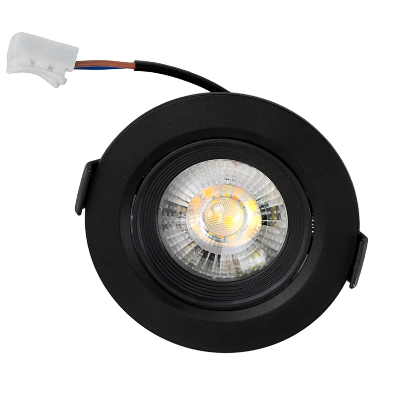 LED Downlight, schwenkbar, in Schwarz, 5 W, 450 lm, 3000 K (warmweiß), 38°, Einbaustrahler