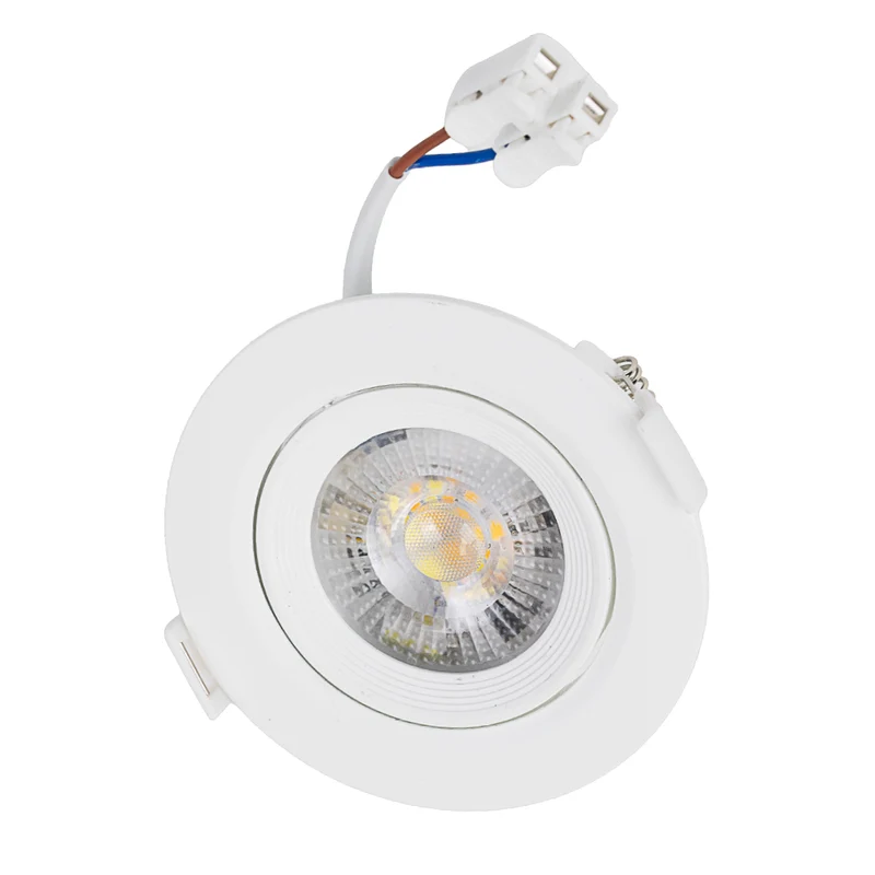 LED Downlight, schwenkbar, in Weiß, 5 W, 450 lm, 3000 K (warmweiß), 38°, Einbaustrahler
