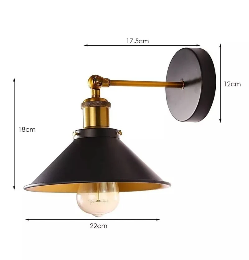 Beleuchtung badezimmer | wandleuchten | Schwarz |Ø22cm~3123