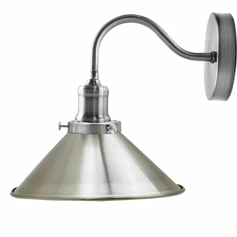 Wandlampe mit Schwanenhals Satinnikel Schlafzimmerlampen~3118
