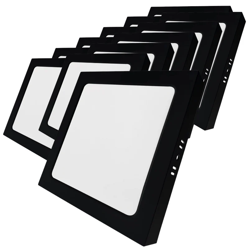 LED Aufbauleuchte in Schwarz, 6 W, 230 V, IP44-geschützt, 600 lm, Lichtfarbe einstellbar, 112x26 mm, Deckenleuchte mit Diffusor, Badezimmerlampe