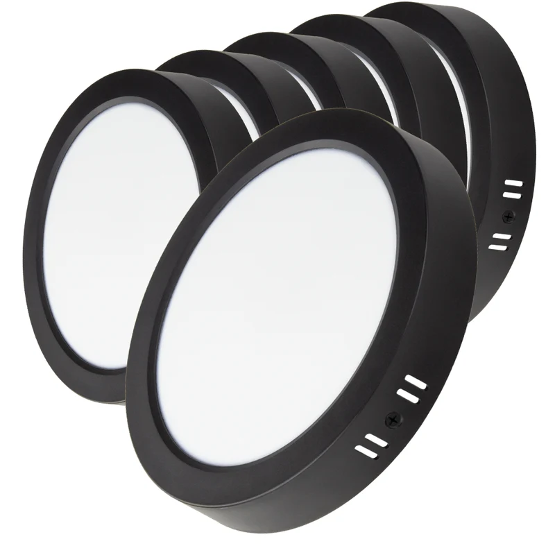 LED Aufbauleuchte in Schwarz, 24 W, 230 V, IP44-geschützt, 2400 lm, Lichtfarbe einstellbar, Ø229x34 mm, Deckenleuchte mit Diffusor, Badezimmerlampe