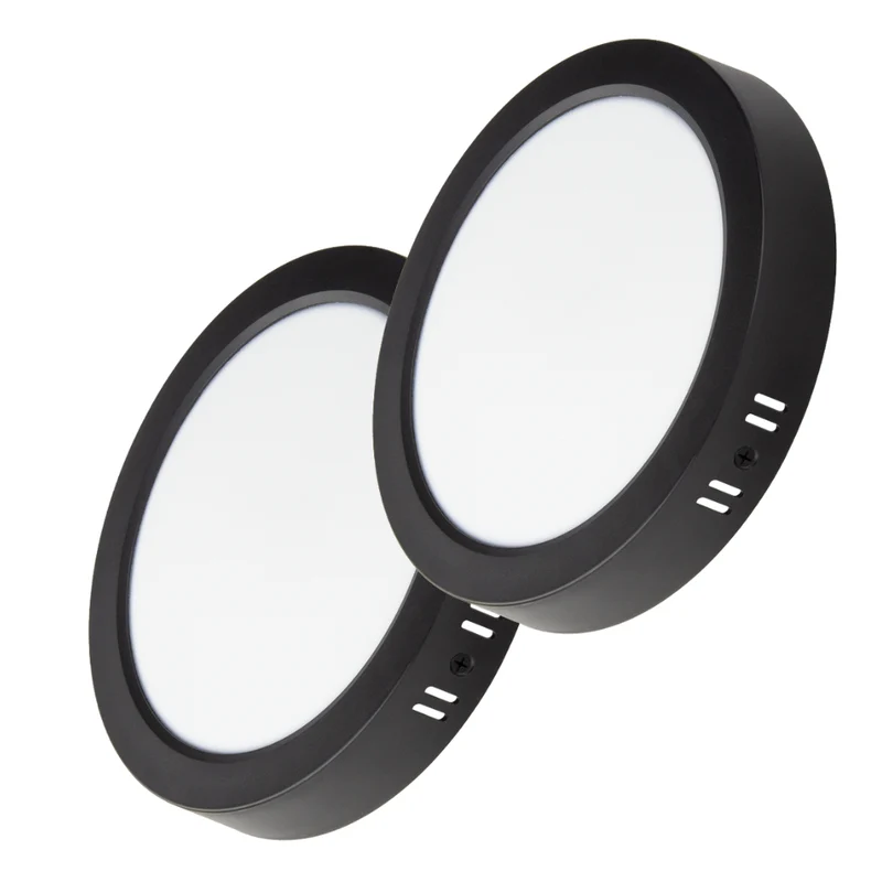LED Aufbauleuchte in Schwarz, 12 W, 230 V, IP44-geschützt, 1200 lm, Lichtfarbe einstellbar, Ø170x34 mm, Deckenleuchte mit Diffusor, Badezimmerlampe