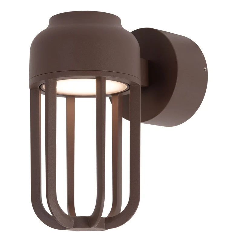 LED-Außenwandleuchte Wells IP54 Rostfarben