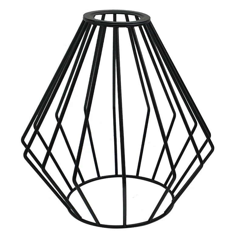 Draht-Lampenschirm Schwarz - Diamant Käfig 20cm ~3104