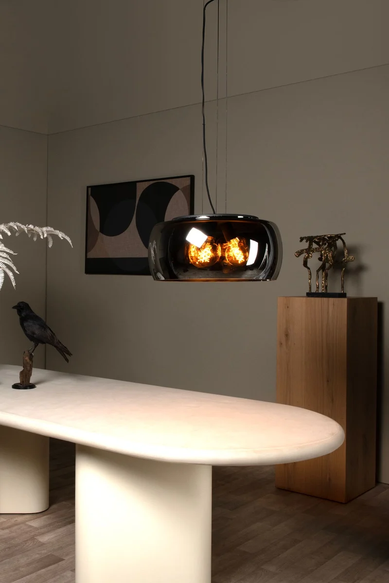 Pendelleuchte Olivia 3-flammig mit Rauchglasschirm Ø 50cm höhenverstellbar