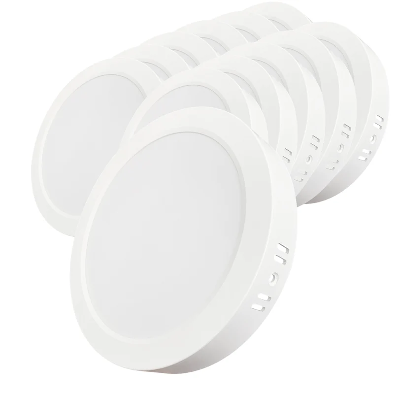 LED Aufbauleuchte in Weiß, 18 W, 230 V, IP44-geschützt, 1800 lm, Lichtfarbe einstellbar, Ø224x35 mm, Deckenleuchte mit Diffusor, Badezimmerlampe