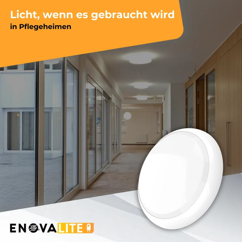 LED-Notstrom Deckenleuchte mit Bewegungsmelder, 8h Akku, 18 W, 1800 lm, 3000–6000 K