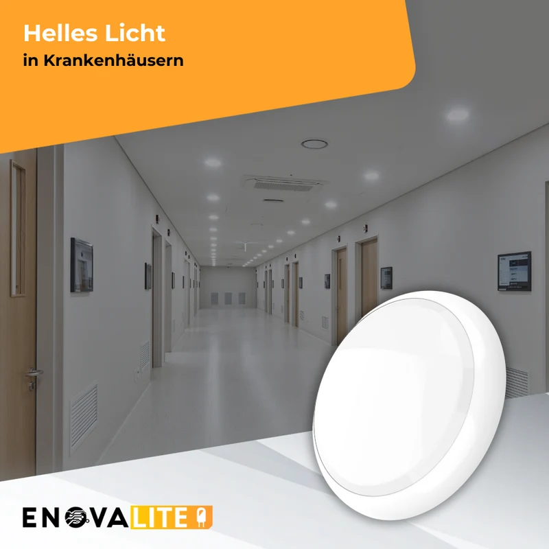 LED-Notstrom Deckenleuchte mit Bewegungsmelder, 8h Akku, 18 W, 1800 lm, 3000–6000 K