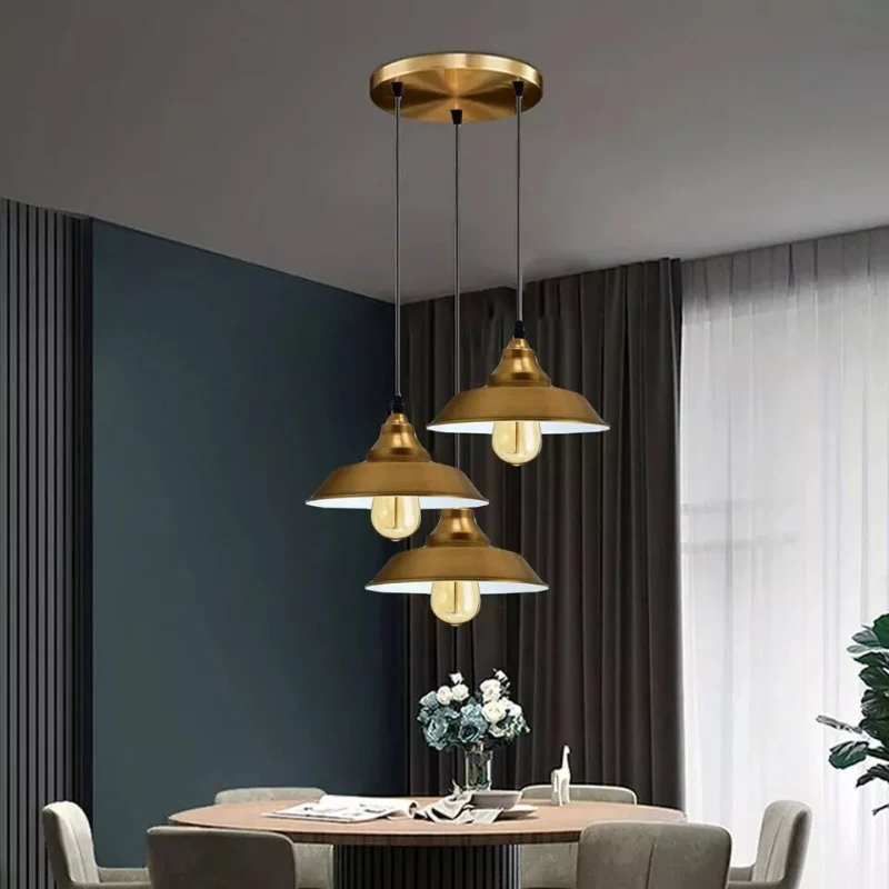3-flammige Hängelampe Vintage Bunte Pendelleuchte ~ 3191