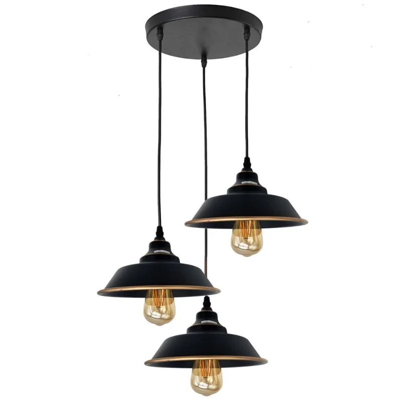 3-flammige Hängelampe Vintage Bunte Pendelleuchte ~ 3191