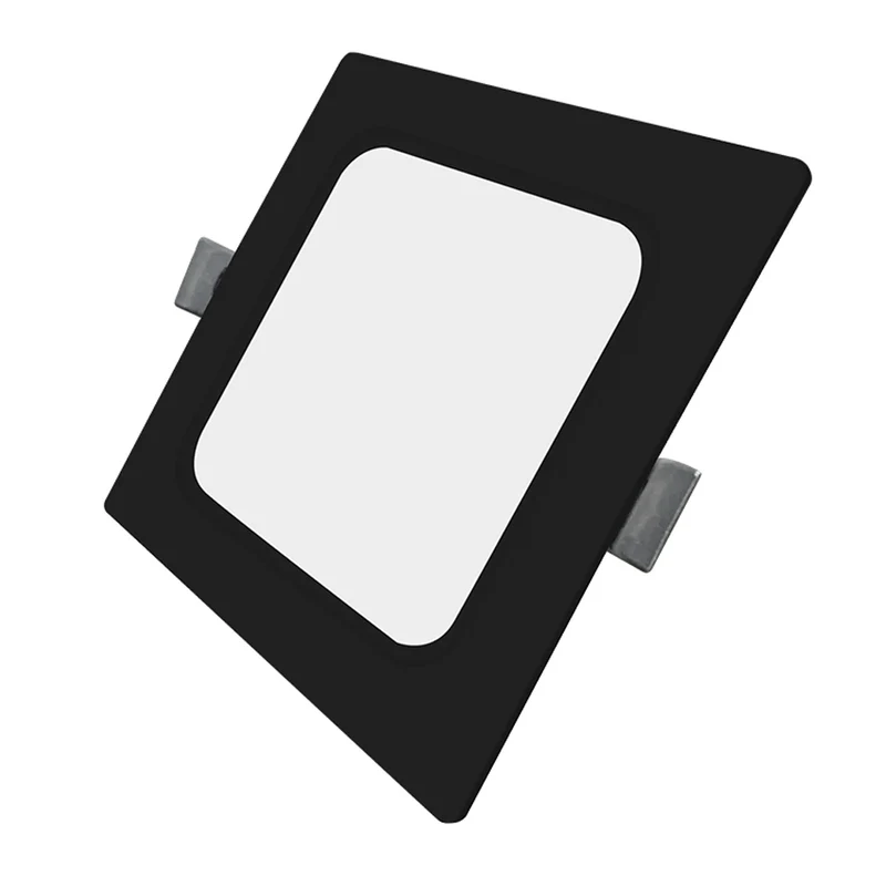 LED Einbauleuchte in Schwarz, 6 W, 230 V, IP44-geschützt, 600 lm, Lichtfarbe einstellbar, 119x26 mm, Einbaustrahler mit Diffusor, Badezimmer Deckenleuchte