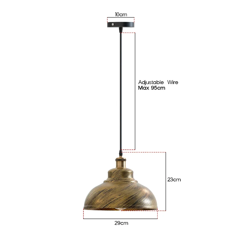 Küchen pendelleuchte|Gebürstetes Messing|Metall| Ø 29 cm~3088