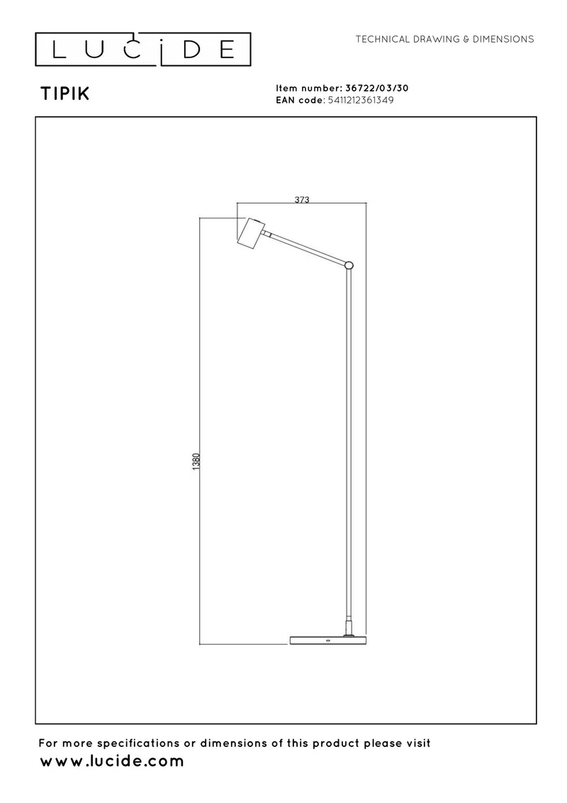 LED-Akku-Stehleuchte Tipik dimmbar Warmweiß 138cm