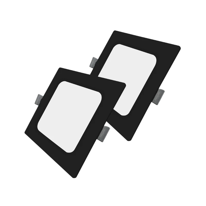 LED Einbauleuchte in Schwarz, 12 W, 230 V, IP44-geschützt, 1200 lm, Lichtfarbe einstellbar, 173x26 mm, Einbaustrahler mit Diffusor, Badezimmer Deckenleuchte