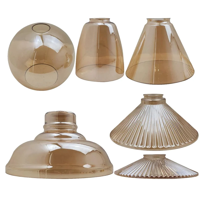 Glas-Lampenschirme für Hänge, Wandleuchte creme bernstein ~3184