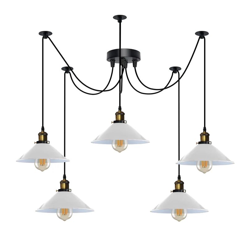 Vintage 5-Kopf Spinnenlampe E27 Deckenleuchte Wohnzimmer