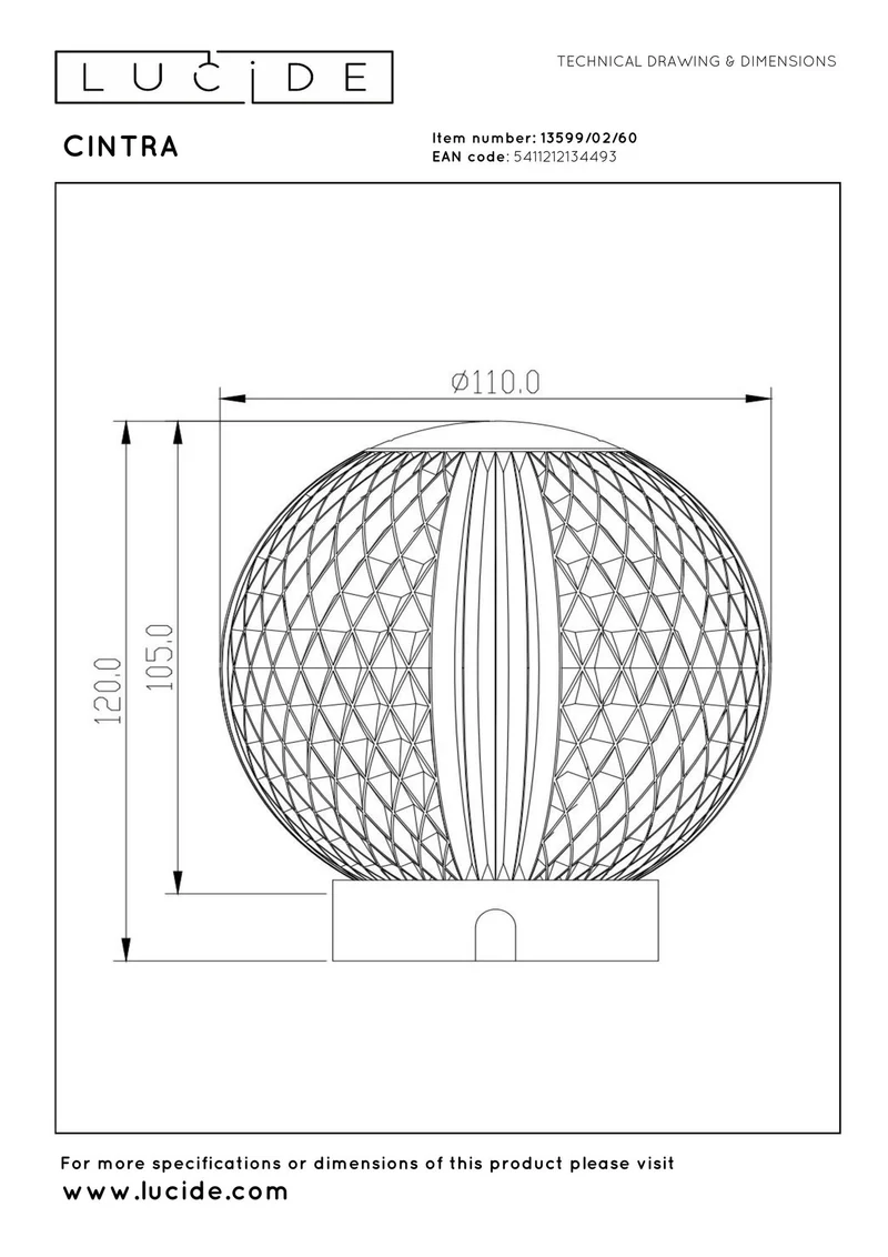 LED-Tischleuchte Cintra mit Akku und Touchdimmer Ø 11cm