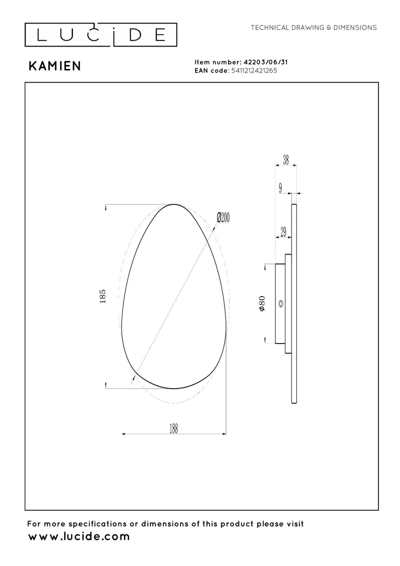 LED-Wandleuchte Kamien aus Keramik Länge 20cm