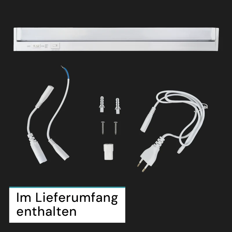 LED-Unterbauleuchte, schwenkbar, mit Schalter, 84 cm, 12 W, 1200 lm, einstellbare Lichtfarbe, dimmbar, erweiterbar, Küchen- und Schrankbeleuchtung