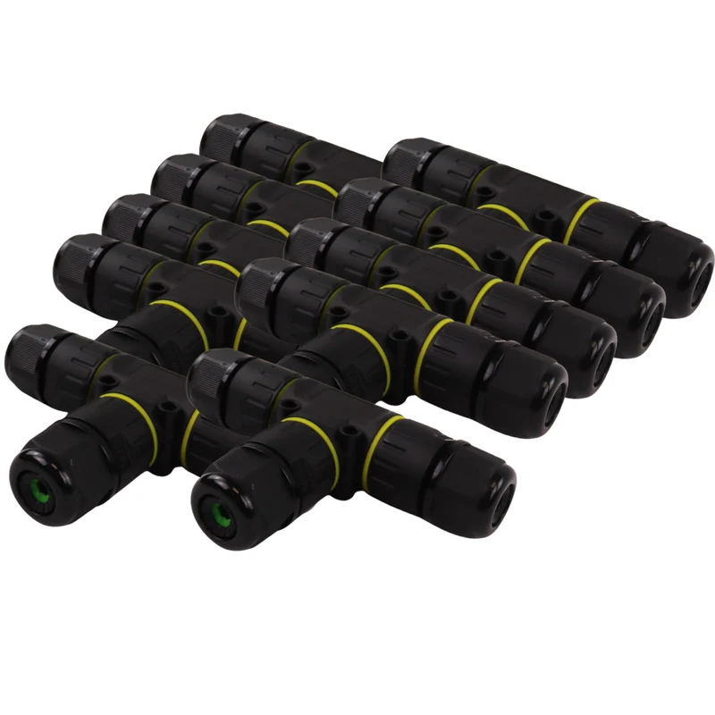 Kabelschnellverbinder; T-förmig, 3-polig, IP68-wasserdicht, 450V, 24A