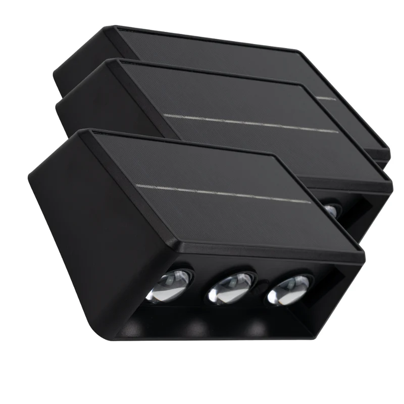 Solar-Wandleuchte, 2 W, 50 lm, CCT, schwarz, Up/Down, IP54