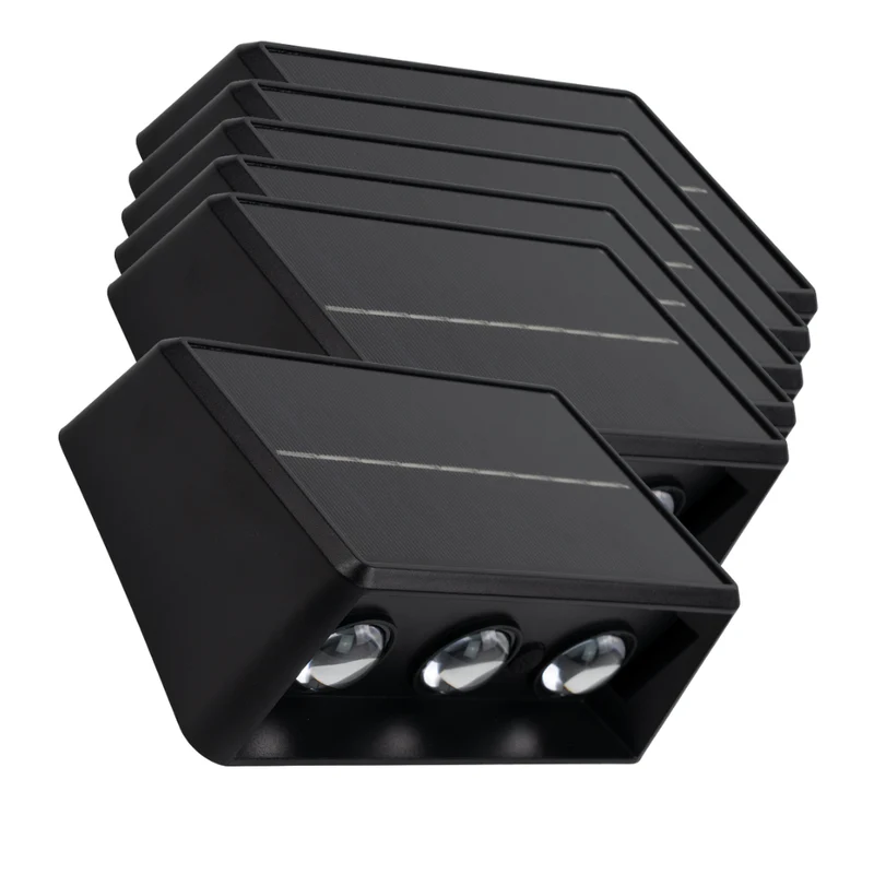 Solar-Wandleuchte, 2 W, 50 lm, CCT, schwarz, Up/Down, IP54