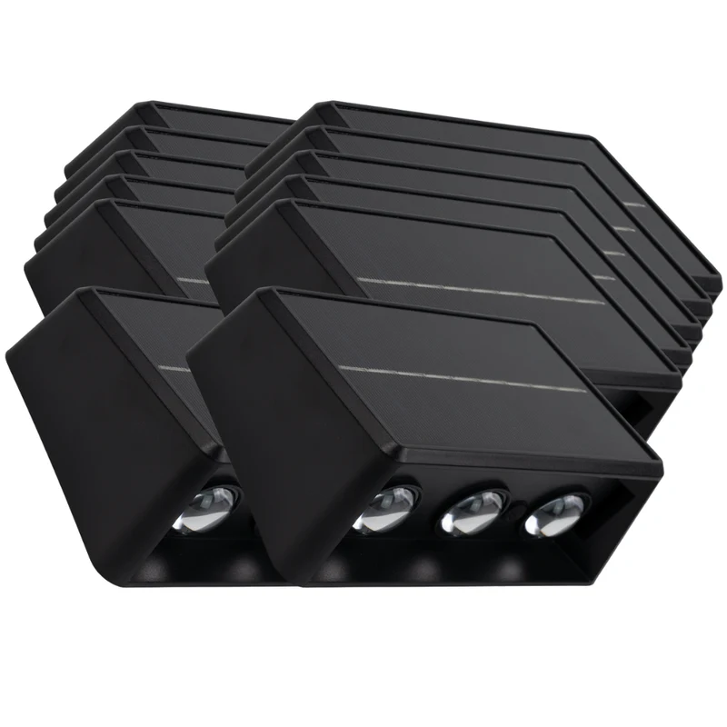 Solar-Wandleuchte, 2 W, 50 lm, CCT, schwarz, Up/Down, IP54
