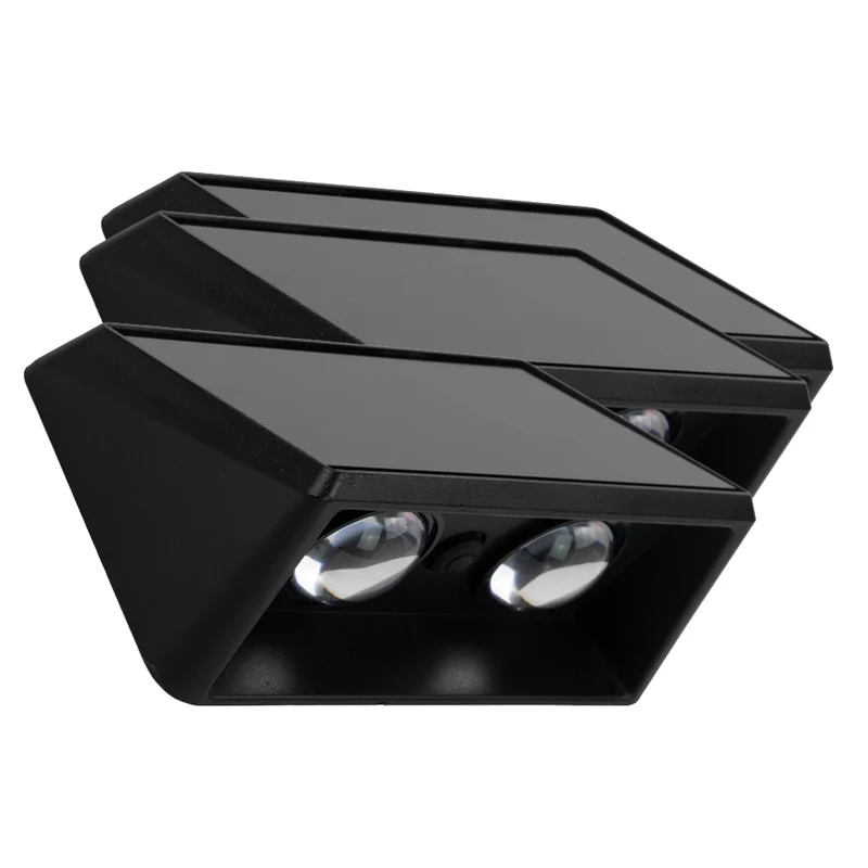Solar-Wandleuchte, 1 W, 35 lm, CCT, schwarz, 2-flammig, IP54