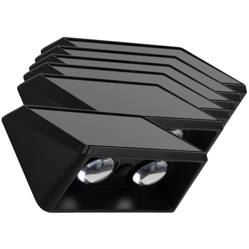 Solar-Wandleuchte, 1 W, 35 lm, CCT, schwarz, 2-flammig, IP54