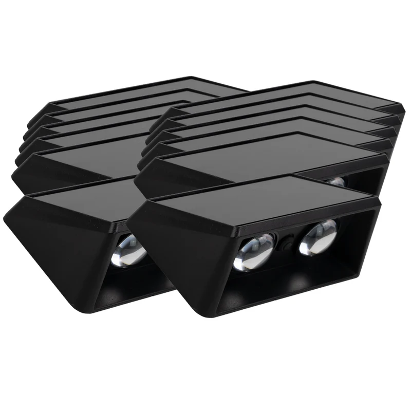 Solar-Wandleuchte, 1 W, 35 lm, CCT, schwarz, 2-flammig, IP54