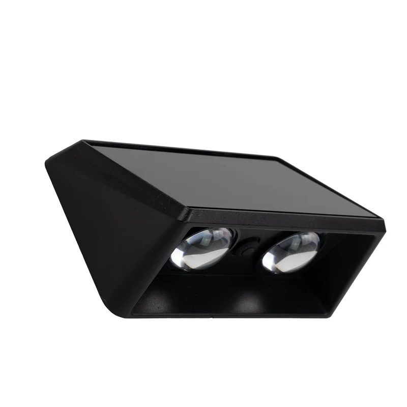 Solar-Wandleuchte, 1 W, 35 lm, CCT, schwarz, 2-flammig, IP54